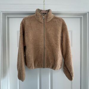 NEW Athleta Teddy Zip-Front Jacket in Camel Brown